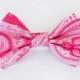 Pink and white paisley pet bow tie - cat bow tie, dog bow tie, collar attachment