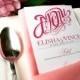 Menu Cards with Sophisticated & Elegant Script - Modern Wedding Reception Menus - Printable DIY - Napkin Menus - Pink - Anna