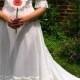 Vintage 60s Boho Wedding Dress * Prairie Wedding Dress * Gyspy Wedding Dress * Sheer Cotton Voile * Lace Wedding Dress * small