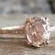 Certified 4.0 Ct. Oval Peach Champagne Sapphire Solitaire Diamond Engagement Ring in 14K Rose Gold