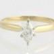 Diamond Solitaire Engagement Ring 1/2ct Marquise - 14k Yellow White Gold Genuine X5414