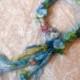 reserved - handknit spring faerie wildflower crown art yarn headband  -  blue