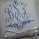 Wedding Ring Pillow / Natural Linen or White Linen / Monogrammed Script Font, Wedding, Bridal Shower, Bride