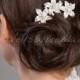 Petite Flower Bridal Hair Comb, Rhinestone Wedding Headpiece, Bridal Hair Piece, Wedding Hair Accessory - Bree