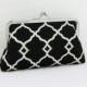 Black & White Classic Bridesmaid Clutch / Wedding Purse Clutch / Wedding Gift - the Florence Style Clutch