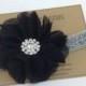 Black & Silver Headband Christmas Headband Ballerina Flower Headband Glitter Wedding Flower Girl Headband Rhinestone