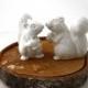 Wedding Cake Topper White Squirrels , ceramic squirrel set of two , 4.25 inches high, white, woodland wedding