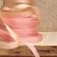 light pink or champagne nude small silk ribbon