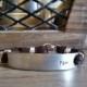 Mens Personalized Aluminum Silver Leather Cuff Bracelet - Custom Mens Leather Bracelet - Gift for Him - Groomsmen Gift
