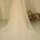 Custom 2T Wedding veil with Beaded cathedral Wedding lace veil 1T bridal veil with comb White / Ivory