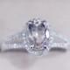 VS 6x8mm Pink Morganite Ring Wedding Ring 14K White Gold Oval Morganite Ring 0.35ct Diamond Engagement Ring