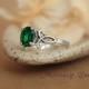 Emerald Green Spinel Trinity Knot Engagement Ring in Sterling - Celtic Triskele Right Hand Ring, Sterling Silver Celtic Promise Ring