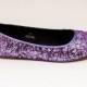 Lavender Purple Sequin Slipper Ballet Flats Custom Shoes