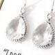 Clear Crystal / Silver Bridesmaid Earrings - Clear Earrings - Silver Earring - Crystal Earings - Silver Bridesmaid Earring -ER1