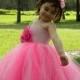 Pink Flower girl dress, hot pink tutu dress, Flower girl dress Pink and hot Pink -wedding, birthday, Newborn, 2t,3t,4t,5t