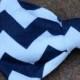 Bow tie in Navy and White Chevron - Clip on