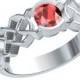 Celtic Ruby Engagement Ring With Dara Knot Design in Sterling Silver, Made in Your Size CR-414