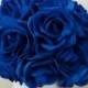 100 pcs Royal Blue Wedding Arrangement Flowers Artificial Foam Rose Head Diameter 3" For Bridal Bouquet Table Centerpiece