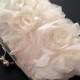 1 Large Fairy Tale Wedding - Rosette Ivory Clutch for Cbarnes