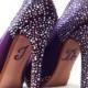 Wedding Shoes crystals bling eggplant aubergine