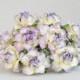 30 mm / 10 mixed  yellow and purple   paper  roses  For Crafts ,Scrapbooking ,Cardmaking , Embellishment