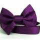 Satin Wedding Bow Tie Dog Collar - Purple