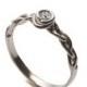 Braided Engagement Ring - 18K White Gold and Diamond engagement ring, 0.1ct diamond ring, engagement ring, 0.5ct diamond ring