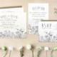 DIY Printable Rustic Wedding Invitation Set, Country Wedding Invitation Suite With Invite, RSVP and Detail Card, Wildflowers Wedding Invites