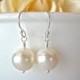 AA+ Freshwater white pearl drop earrings ~ 10mm ~ Round ~ Sterling silver French wires ~ Bridal jewelry ~ Classic ~ Makes a wonderful gift