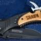 Custom Engraved Knife - Groomsmen Gift - Great Gift for Him  - Laser Engraved Wood with Heavy-Duty Stainless Steel Blade