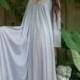 Peasant Sleeve Nightgown Long Sleeve Full Swing Gray Nylon Jane Austen Sleepwear Lingerie Honeymoon