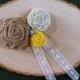 Wood Slice Ring Bearer Pillow Medium - Mixed Color with Yellow