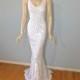 Mermaid Wedding Dress HIPPIE BoHo wedding dress VINTAGE Lace Wedding Dress BOHEMIAN Dress Sz Small