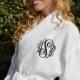 Long and Tall Personalized Robe - White, Cream or Black Color - Monogrammed Tall Size robe, Customized Long Wrap Style Robes for Bridesmaids