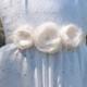 Bridal sash, Fabric flower ribbon belt sash in ivory bridal wedding