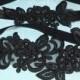 Black Beaded Lace Wedding Garter Set