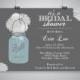 Bridal Shower Invitation, Mason Jar Bridal Shower Invite, PDF Printable file