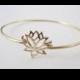 Lotus Bangle - Gold Bracelet, Gold Bangle, Bridesmaid & Wedding Gifts, Gold Jewelry