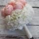 Blush Pink Peony and Hydrangea Wedding Bouquet