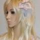 Bodacious Street Bow Veil Headband Wedding Fascinator Bridal Hair Accessory Blush Bridesmaids Woodland Flowers