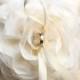 Wedding ring pillow - ivory flower bridal ring bearer pillow - Laurel - New