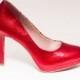 Glitter Bright Candy Apple Red High Heels Stilettos Pumps Shoes
