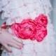 Custom Bridal Sash - Coral Bridal Belt - Bridesmaid Belt - Maternity Sash - Weddings - Wedding Sash - Ribbon Belt - Ivory Wedding