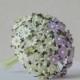 9  mm  50 White and Lilac   Mulberry Paper  Flower