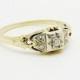 Vintage Art Deco Diamond Wedding Ring, 14k White & Yellow Gold Diamond Wedding Ring, Engagement Ring, Promise Ring, Anniversary Ring