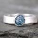 Raw Blue Diamond Engagement Ring - 1 Carat - Conflict Free Diamond - Matte Texture - Rough Gemstone - April Birthstone -Promise Ring