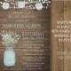 Paper Lanterns Bridal Shower Invitations Mason Jar Baby's Breath Barn wood Fairy Lights Wedding Shower DIY Shower Invite Digital Printable