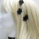 Set of 3 Black Flower Lace Hair Pin, Bridal Hair Pin, Wedding Hair Pin, Wedding Hair Flower, Hair pin accessory, Flower Hair Pin Gothic Hair