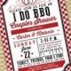I Do BBQ Engagement Party Red Gingham Rustic Country BBQ Couples Shower Rehearsal Dinner Birthday Invitation, Any Event, Any Colors
