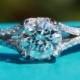 CUSTOM Made - 1.00ct  Round - Split Shank-  Halo - Pave - Antique Style - Diamond Engagement Ring 14K white gold - Weddings- Brides # Bp001